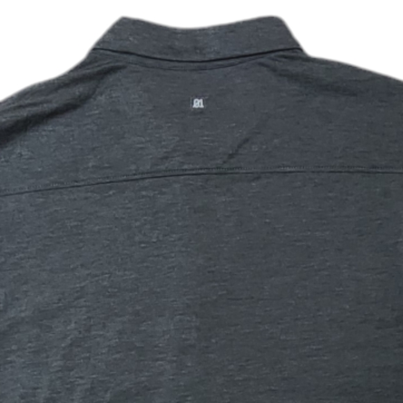 01. Algo Performance Button Air Light Moisture Wicking Shirt sz L dark grey - Picture 7 of 9